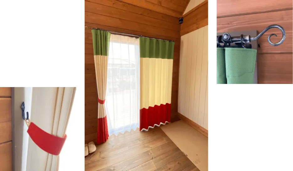 タッセル/ふさかけ、マルチプルカーテン、クラスト19Cキャップレール